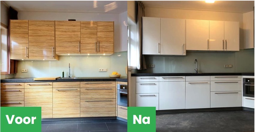 Keuken spuiten voor en na